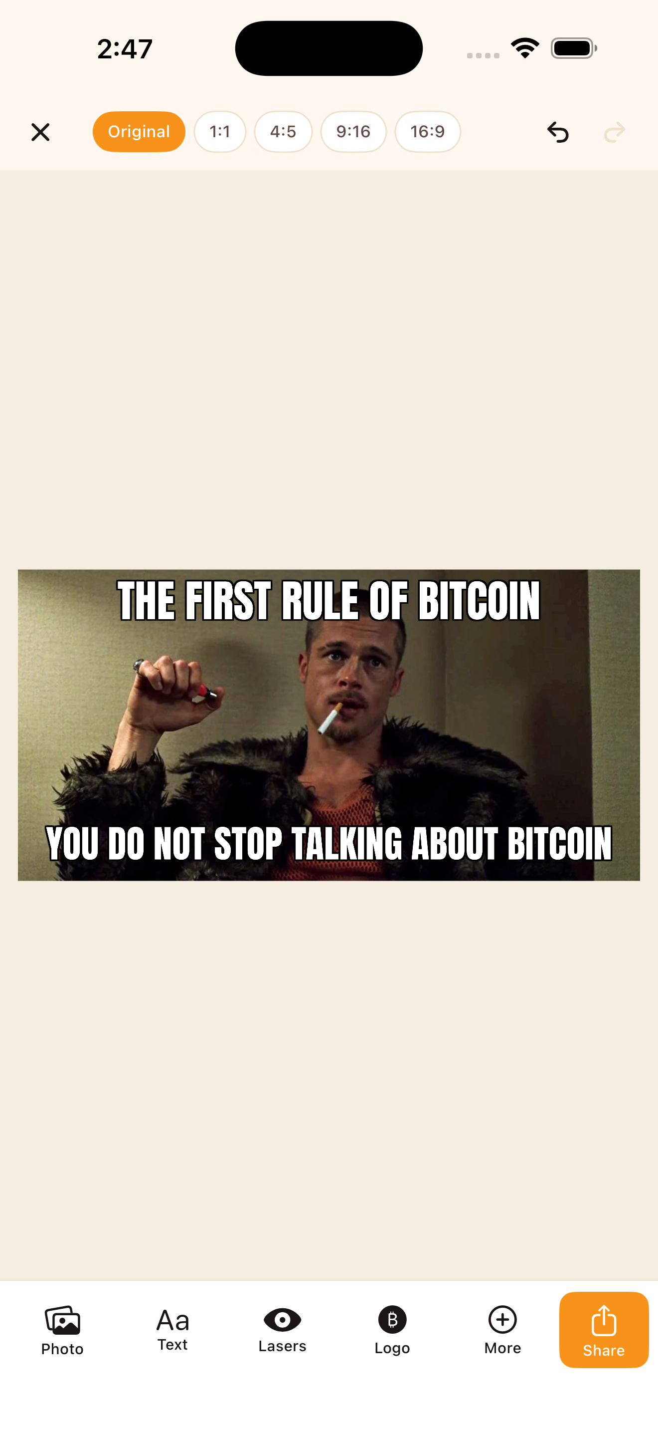 Fight Club Bitcoin meme template